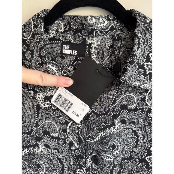 The Kooples Paisley Print Button-Down Shirt Unisex Men’s Size Small 100% Viscose - Picture 4 of 8